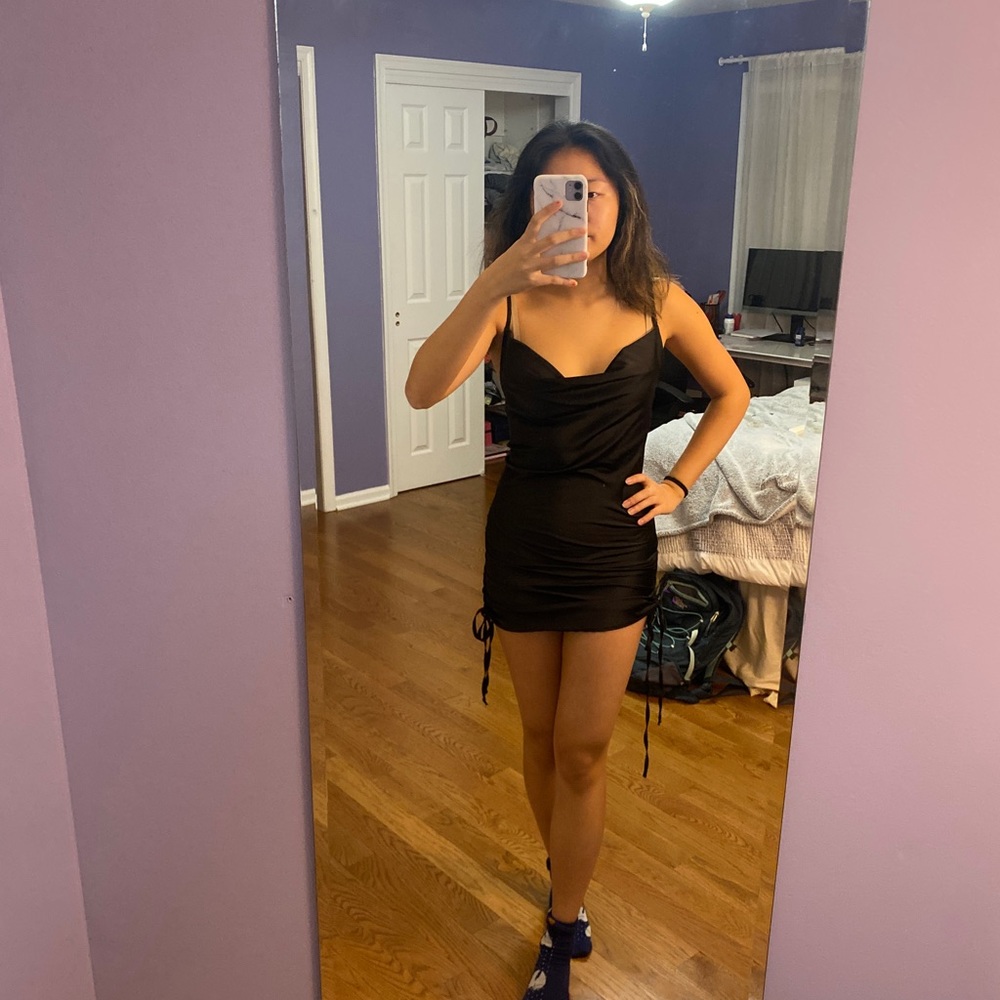 NWOT pacsun black cowl neck mini dress